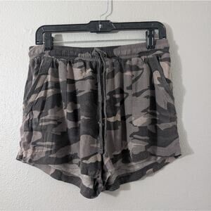 Charlotte Russe Rewash Gray and Black Shorts with Camouflage Pattern